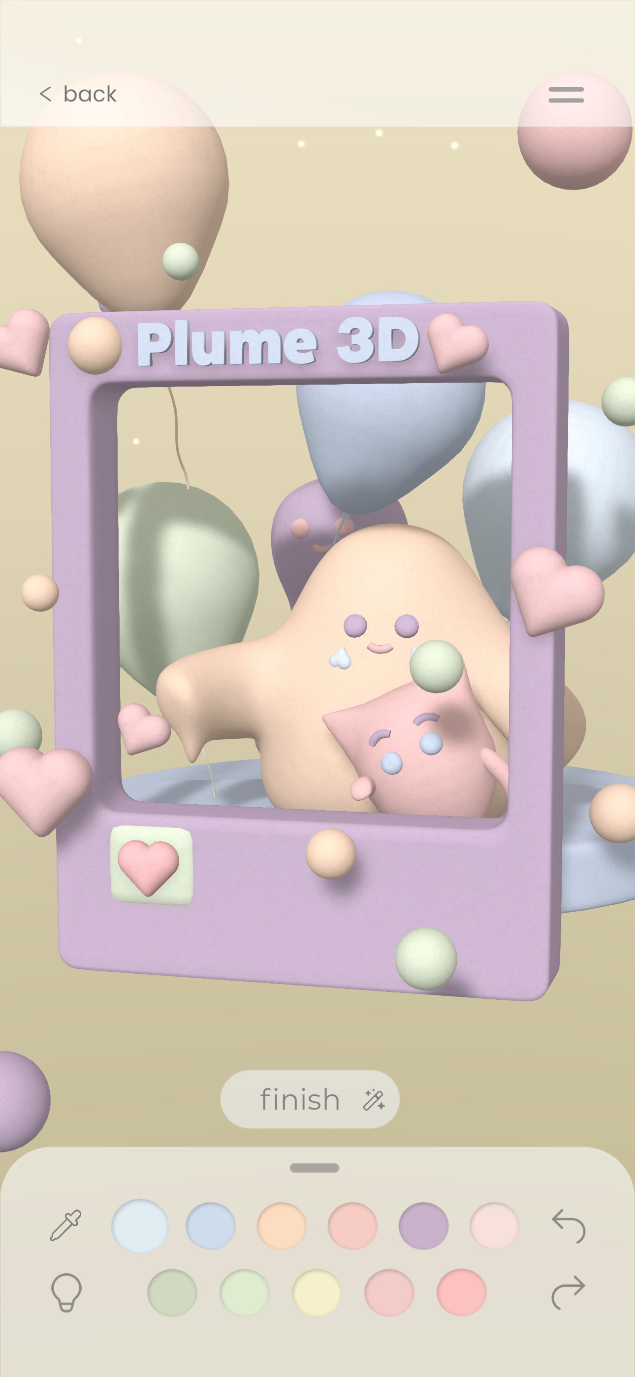 Plume 3D photoframe with balloons
